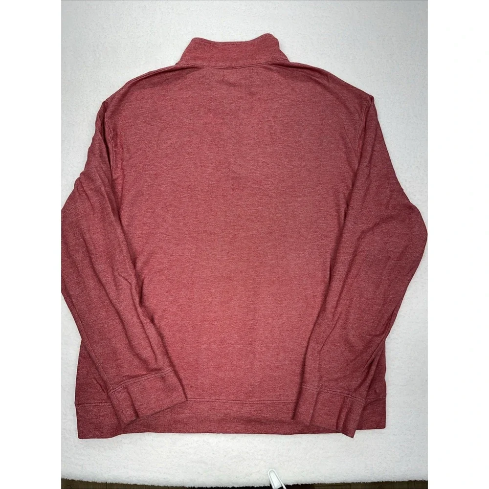 Crown & Ivy Mens Red Heathered Quarter Zip Pullover Sweater Mock Neck XL